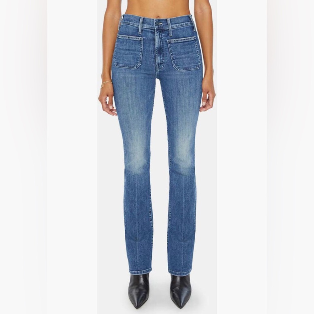 NWT $268 MOTHER The Insider Sneak High Waist Bootcut Jeans in Caving In-size 31